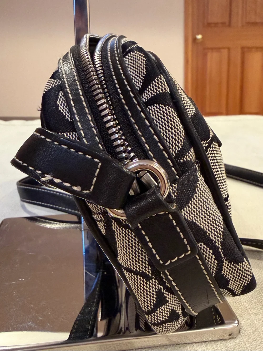 Coach Black & Gray Signature Canvas Monogram Y2K EUC